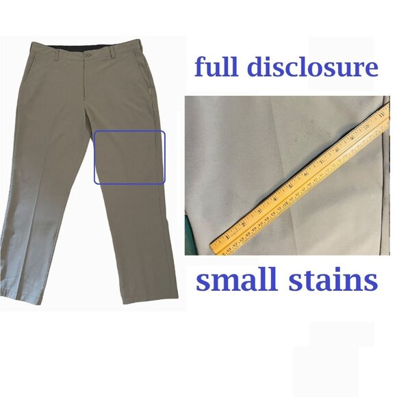 Izod Golf Pants Mens sz 36x30 Gray Flat Front Performance Trousers - Picture 4 of 9